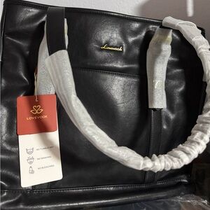 LOVEVOOK Laptop Bag For Women,Vintage Leather Work Tote, 15.6 Inch computer bag